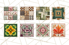 Quilt Squares Clipart PNG Rustic Patchwork Product Image 5