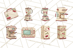 Farmhouse Cherry Kitchen Clipart, Rustic Cherry Kitchen Png Product Image 2