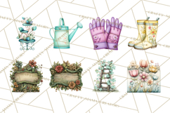 Spring Garden Clipart, Garden Tools Clip Art PNG, Watercolor Product Image 5