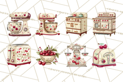 Farmhouse Cherry Kitchen Clipart, Rustic Cherry Kitchen Png Product Image 3