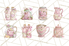 Valentine Picnic Party Clipart, Pink Heart Picnic PNG Product Image 6