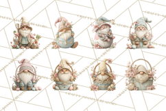 Easter Gnomes Clipart, Cute Bunny Hats, Pastel Eggs Png Product Image 8