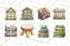 Spring Garden Clipart, Garden Tools Clip Art PNG, Watercolor Product Image 7