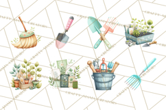 Spring Garden Tools Clipart, Cute Gardening Tools PNG Product Image 7