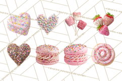 Rainbow Sprinkle Valentine Dessert Clipart PNG Product Image 6