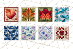 Quilt Squares Clipart PNG Rustic Patchwork Product Image 6