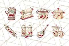 Farmhouse Cherry Kitchen Clipart, Rustic Cherry Kitchen Png Product Image 5