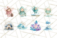 Chubby Winter Fairy PNG, Miniature Watercolor Winter Fairies Product Image 3