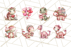 Valentine Dinosaur Clipart Cute T-Rex Sublimation PNG Love Product Image 7