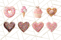Rainbow Sprinkle Valentine Dessert Clipart PNG Product Image 5