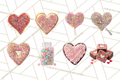 Rainbow Sprinkle Valentine Dessert Clipart PNG Product Image 7