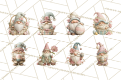 Easter Gnomes Clipart, Cute Bunny Hats, Pastel Eggs Png Product Image 6