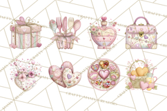 Valentine Picnic Party Clipart, Pink Heart Picnic PNG Product Image 8