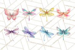 Butterfly Clipart, Dragonfly Clip Art PNG, Pastel Spring Product Image 2