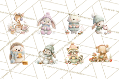 Winter Tea Party Animals PNG, Woodland Cozy Clipart Product Image 4