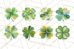 Patterned Four-Leaf Clover Clipart, St Patrick’s Day PNG Product Image 3