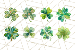 Patterned Four-Leaf Clover Clipart, St Patrick’s Day PNG Product Image 4