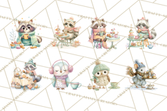 Winter Tea Party Animals PNG, Woodland Cozy Clipart Product Image 2