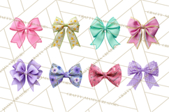 Easter Bow Clipart, Pastel Ribbon Bows, Floral Png Product Image 3