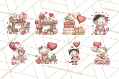 Valentine Clipart PNG, Cute Critters Hearts, Puppies Kittens Product Image 8