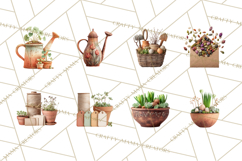 Early Spring Garden Cottagecore PNG, Seedling Terracotta Product Image 4