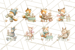 Winter Tea Party Animals PNG, Woodland Cozy Clipart Product Image 6