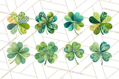 Patterned Four-Leaf Clover Clipart, St Patrick’s Day PNG Product Image 5