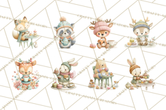 Winter Tea Party Animals PNG, Woodland Cozy Clipart Product Image 7