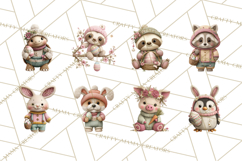 Yarn Animal Easter Clipart, Knitted Plush Easter Animals Png Product Image 5