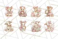 Pastel Cottagecore Animals Clipart, Cute Spring Animals Png Product Image 2