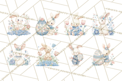 Chinoiserie Easter Clipart, Cute Elegant Bunny Easter Png Product Image 6