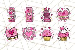 Bubblegum Pop Valentine Clipart PNG Hearts Candy Cupcakes Product Image 3