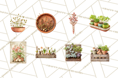 Early Spring Garden Cottagecore PNG, Seedling Terracotta Product Image 7