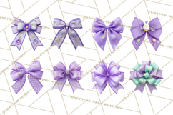 Easter Bow Clipart, Pastel Ribbon Bows, Floral Png Product Image 5