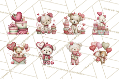 Valentine Clipart PNG, Cute Critters Hearts, Puppies Kittens Product Image 5
