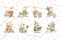 Winter Tea Party Animals PNG, Woodland Cozy Clipart Product Image 8