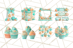 Under the Sea Birthday Party Clipart, Ocean Celebration Png Product Image 7