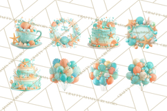 Under the Sea Birthday Party Clipart, Ocean Celebration Png Product Image 3