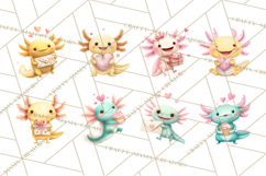 Valentine Axolotl Clipart PNG, Cute Axolotl Valentine Product Image 4