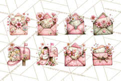 Spring Letters Mail Clipart PNG, Floral Envelopes Stamps Product Image 4