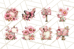 Spring Letters Mail Clipart PNG, Floral Envelopes Stamps Product Image 3