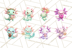 Valentine Axolotl Clipart PNG, Cute Axolotl Valentine Product Image 11