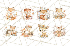 Soft Woodland Baby Clipart, Neutral Baby Shower PNG Product Image 5