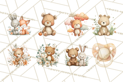 Soft Woodland Baby Clipart, Neutral Baby Shower PNG Product Image 7