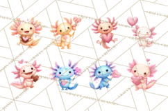 Valentine Axolotl Clipart PNG, Cute Axolotl Valentine Product Image 6