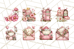 Spring Letters Mail Clipart PNG, Floral Envelopes Stamps Product Image 6