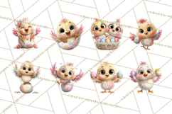 Quirky Easter Chicks Clipart, Cute Cartoon Chicks Pastel Png Product Image 4