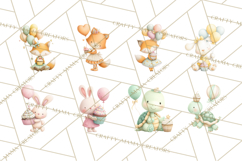 Pastel Birthday Clipart, Cute Party Animals PNG, Sweet Treat Product Image 4