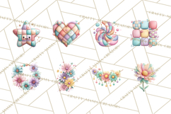 Pastel Retro 90s PNG, Cute Aesthetic Clipart, Checkerboard Product Image 7