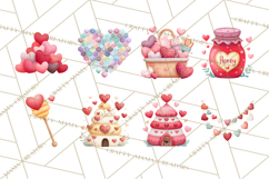 Bee Valentine Clipart PNG, Cute Kawaii Bee With Hearts Product Image 4